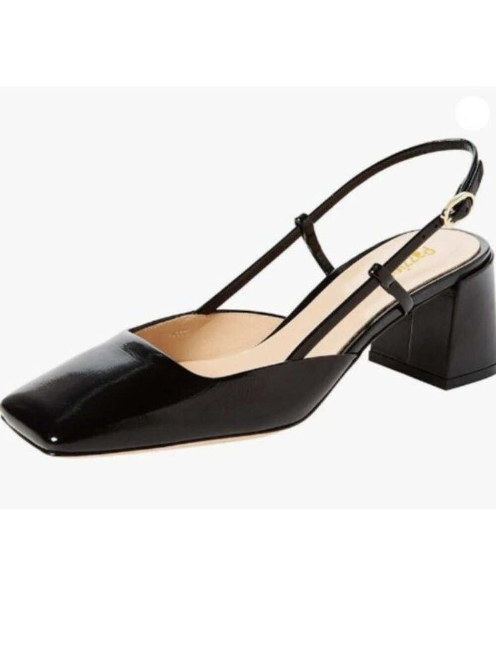 Pazzion Women Trendy Square Closed Toe Slingback Pumps Block Mid Heel Black Shoe